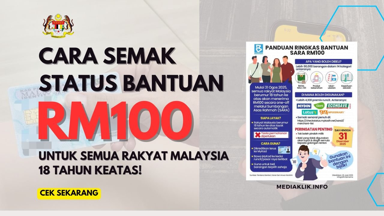 SARA RM100 One-Off Cara Semak Status Kelayakan